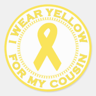 I Wear Yellow For My Cousin Classic Round Sticker