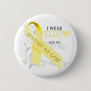 I Wear Yellow for my Father-In-Law 6 Cm Round Badge