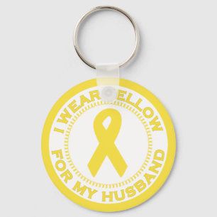I Wear Yellow For My Husband Key Ring