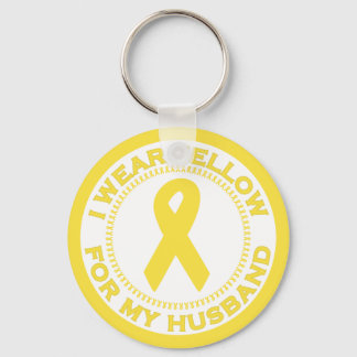 I Wear Yellow For My Husband Key Ring