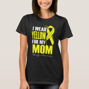 I Wear Yellow For My Mom Obesity Awareness Feather T-Shirt