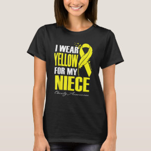 I Wear Yellow For My Niece Obesity Awareness Feath T-Shirt