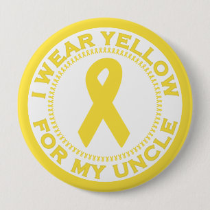 I Wear Yellow For My Uncle 10 Cm Round Badge