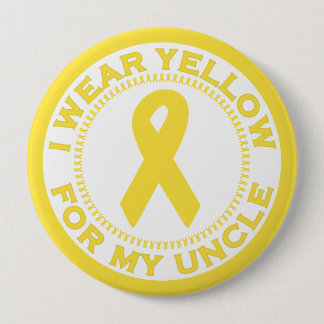 I Wear Yellow For My Uncle 10 Cm Round Badge