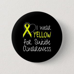 I Wear Yellow For Suicide Awareness Ribbon 6 Cm Round Badge