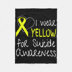 I Wear Yellow For Suicide Awareness Ribbon Fleece Blanket