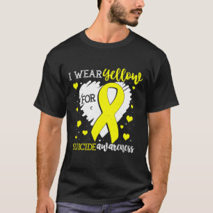 I Wear Yellow For Suicide Awareness Ribbon Graphic T-Shirt
