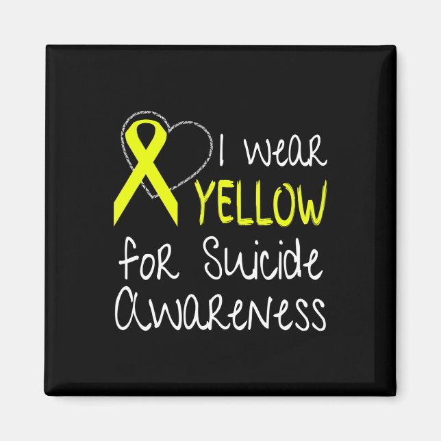 I Wear Yellow For Suicide Awareness Ribbon  Magnet (Front)