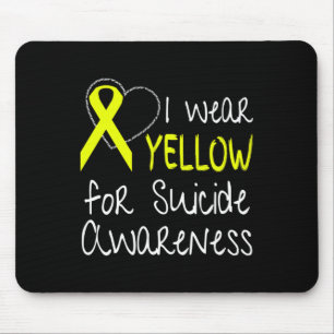I Wear Yellow For Suicide Awareness Ribbon  Mouse Mat