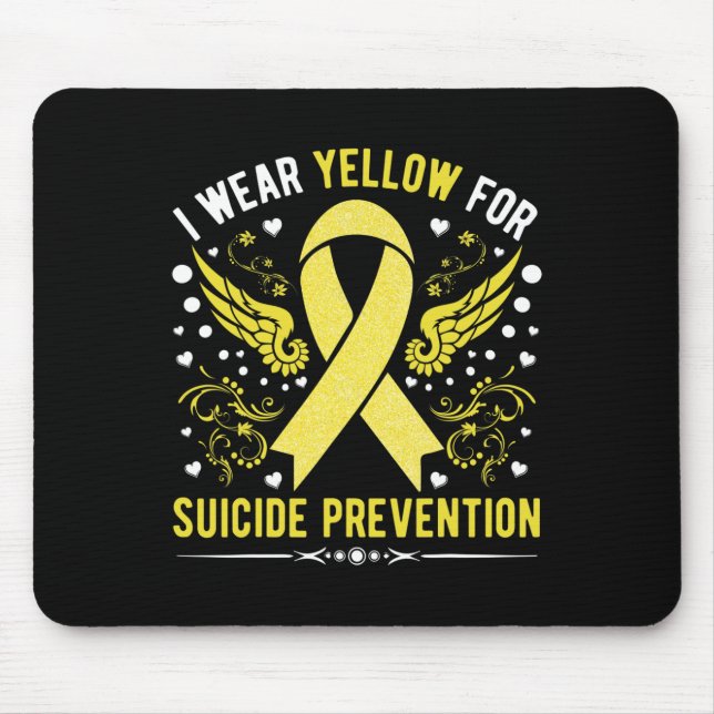 I Wear Yellow For Suicide Prevention Awareness Sup Mouse Mat (Front)