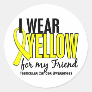 I Wear Yellow Friend 10 Testicular Cancer Classic Round Sticker