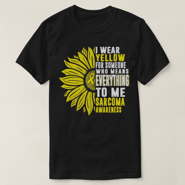 I Wear Yellow Sarcoma Bone Cancer Awareness Yellow T-Shirt (Design Front)