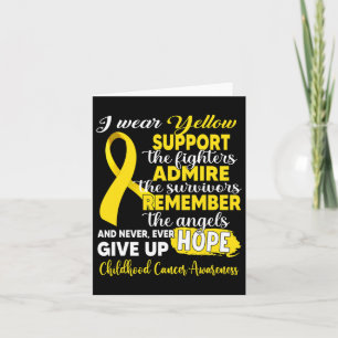 I Wear Yellow Support Fighters Childhood Cancer Aw Card