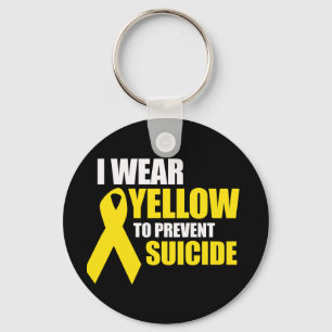 I wear yellow to prevent suicide - key ring