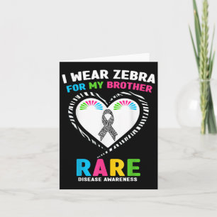 I Wear Zebra For My Brother Rare Disease Awareness Card