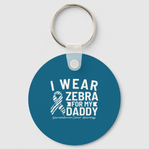 I wear zebra for my daddy neuroendocrine cancer aw key ring