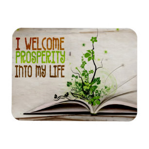 "I welcome prosperity" Motivation Affirmation Flex Magnet