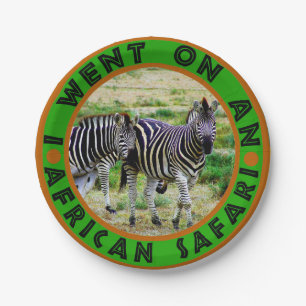 I Went on An African Safari Zebra Pair Paper Plate