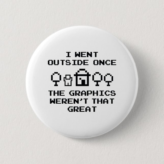 I Went Outside Once 6 Cm Round Badge (Front)