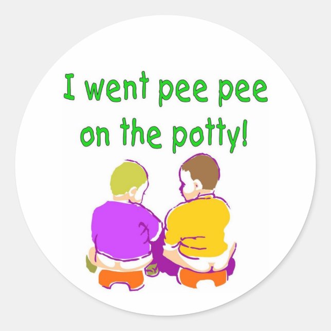 I went pee pee on the potty classic round sticker (Front)