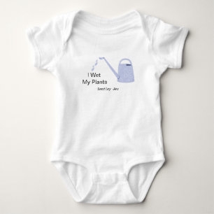I wet My Plants Personalised Name baby Funny Plant Bodysuit