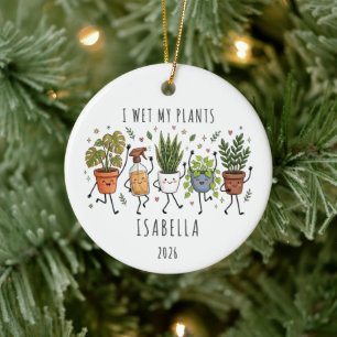I Wet My Plants Personalised Ornament