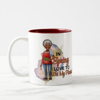 I Wet My Plants Two-Tone Coffee Mug