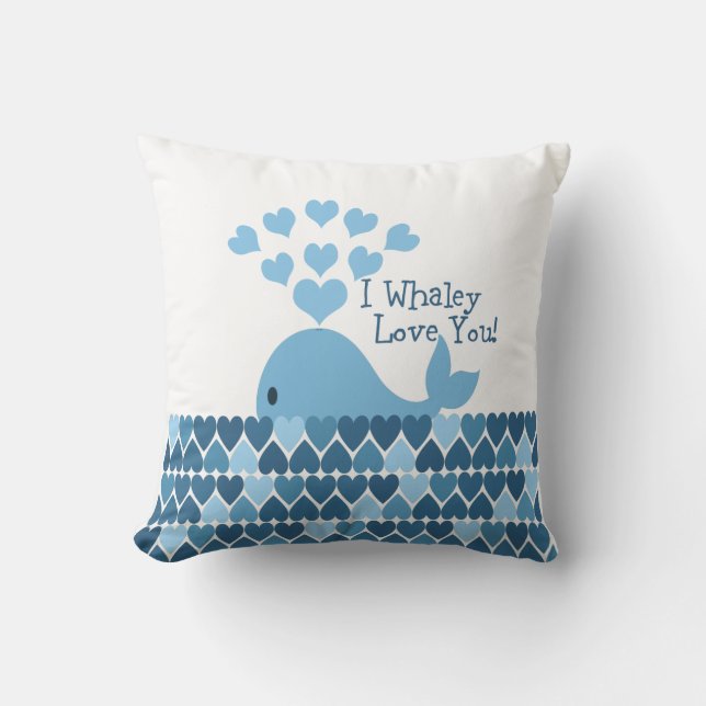 I Whaley Love You! Blue Cushion (Front)