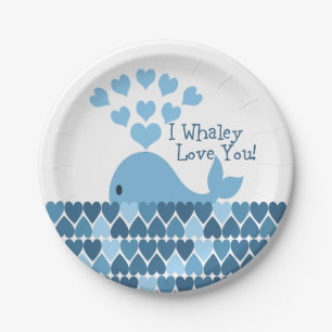 I Whaley Love You! Blue Paper Plate
