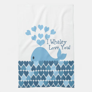 I Whaley Love You! Blue Tea Towel
