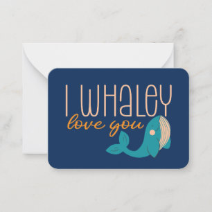 I Whaley Love You Funny Pun Kids Valentine's Day Card