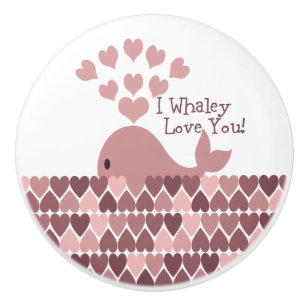 I Whaley love you pink hearts Ceramic Knob