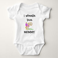 I Wheelie Love Mummy Motocross Baby Bodysuit