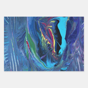 I Will 2 Abstract Blue Wrapping Paper