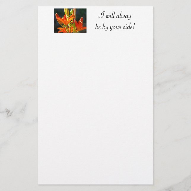 I will always be by Your Side! Stationery Lilies (Front)