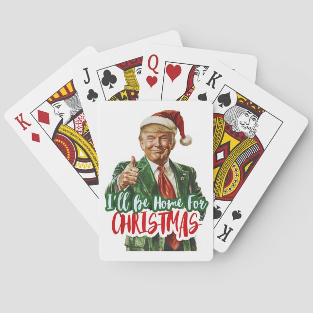 I Will Be Home For Christmas Funny Trump Gift Playing Cards (Back)