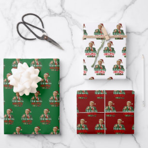 I Will Be Home For Christmas Funny Trump Gift Wrapping Paper Sheet