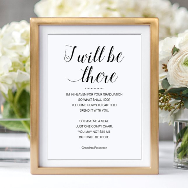 I Will Be There Memorial Chair Graduation Poster (Creator Uploaded)
