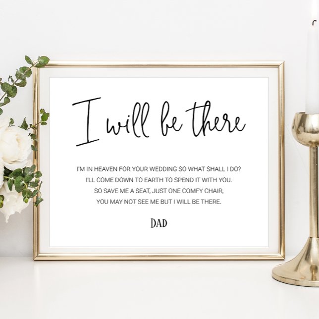I Will Be There Memorial Seat With Name Wedding Poster (Creator Uploaded)