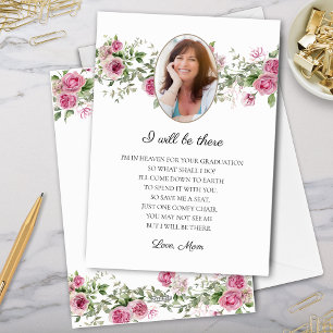 I Will Be There Roses Mom Memorial Graduate Card