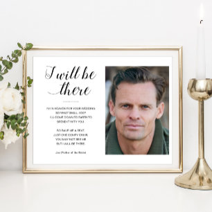 I Will Be There With Photo Memorial Chair Wedding Poster