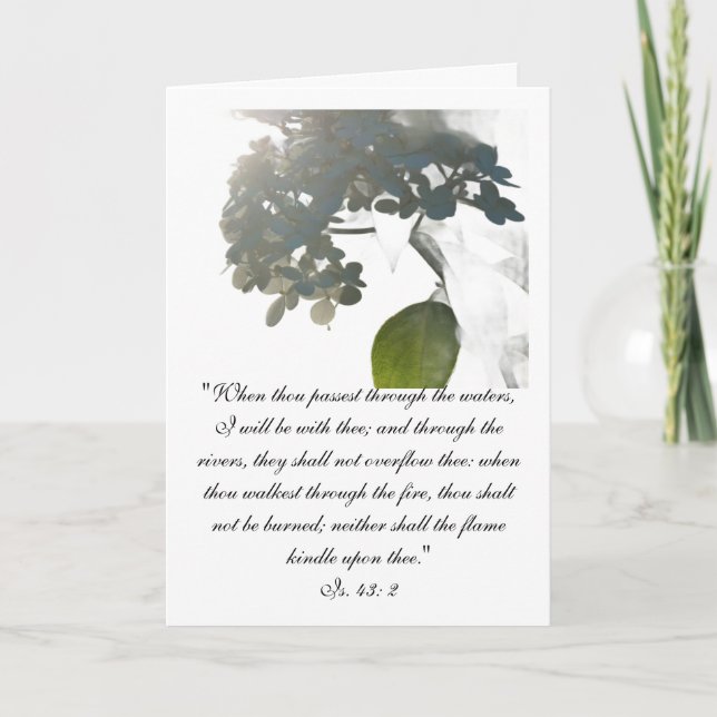 "I Will Be With Thee" Is. 43: 2 KJV Greeting Card (Front)