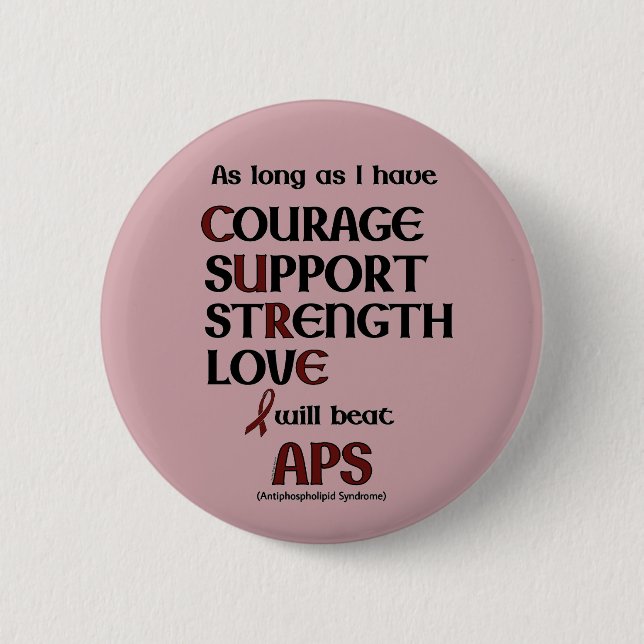 I will beat APS 6 Cm Round Badge (Front)