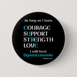 I Will Beat...Dysautonomia 6 Cm Round Badge