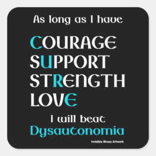 I Will Beat...Dysautonomia Square Sticker