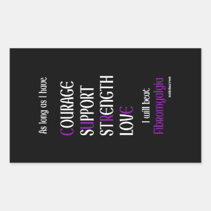 I Will Beat...Fibro Rectangular Sticker