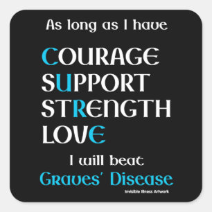 I Will Beat...Graves' Square Sticker