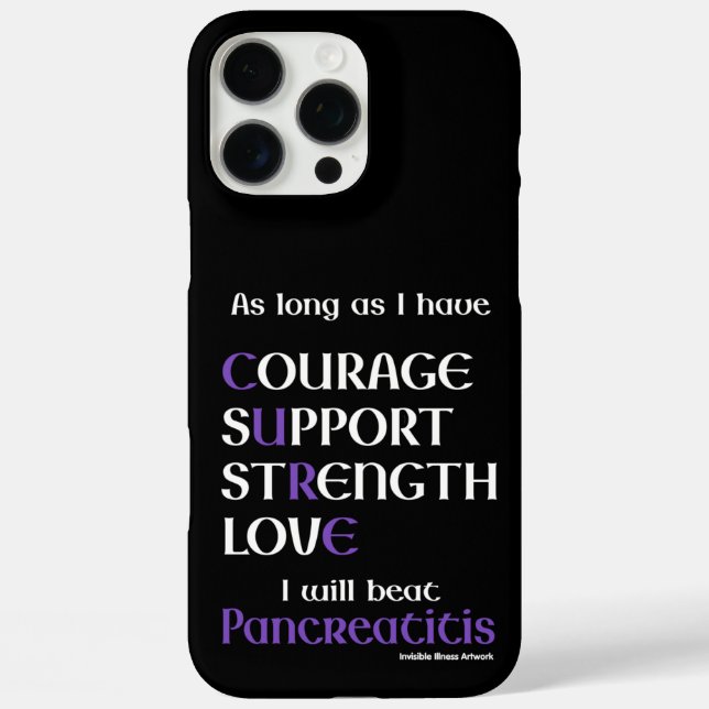 I Will Beat Pancreatitis Case-Mate iPhone Case (Back)