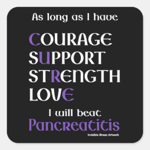 I Will Beat...Pancreatitis Square Sticker
