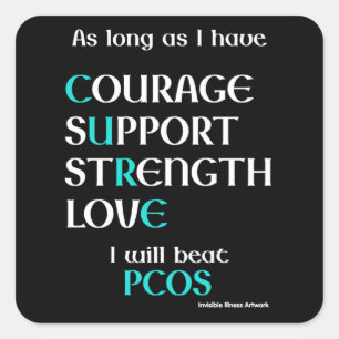 I Will Beat...PCOS Square Sticker